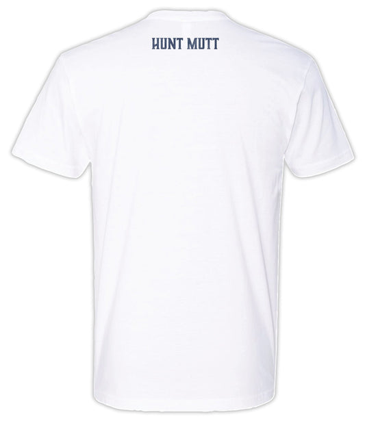 Back view of Hunt Mutt Classic Logo cotton T-Shirt white