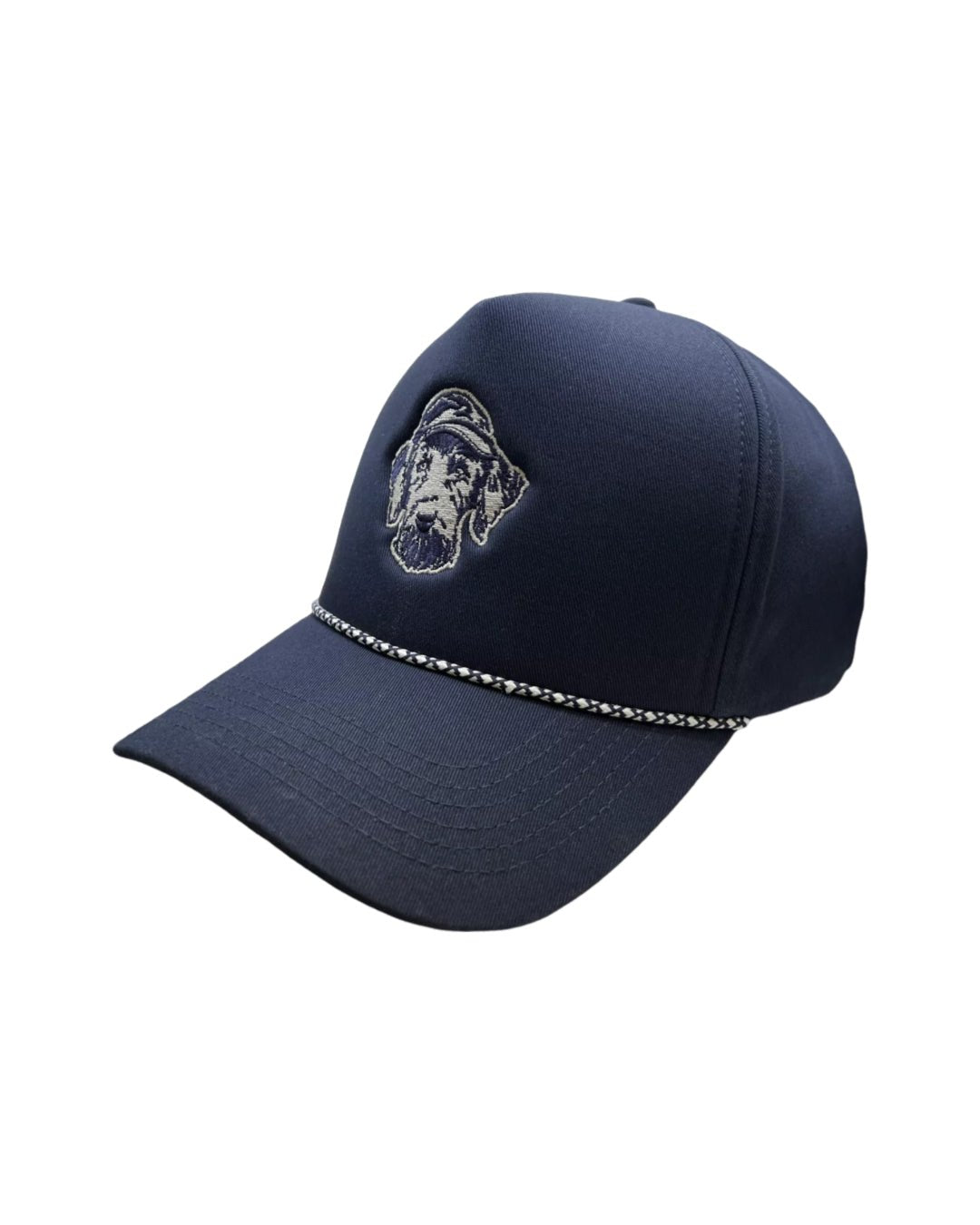 Side view of Hunt Mutt logo-only rope hat with rope-brim
