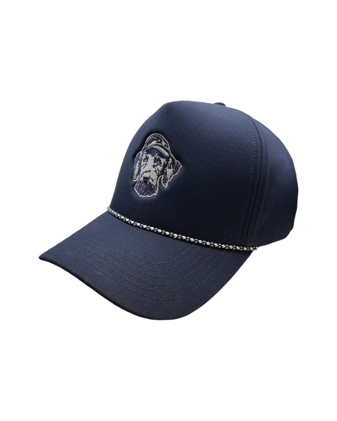 Hunt Mutt Rope Hat in Navy Blue With Logo Only Side View