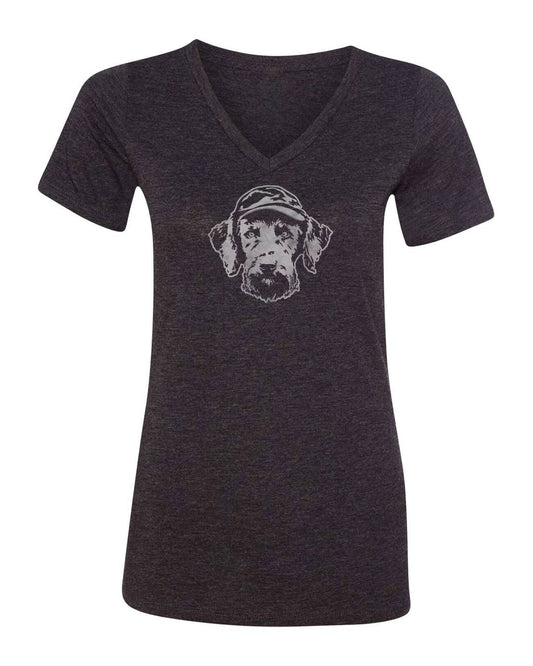 Women's V - Neck Classic Logo T-shirt - Hunt Mutt
