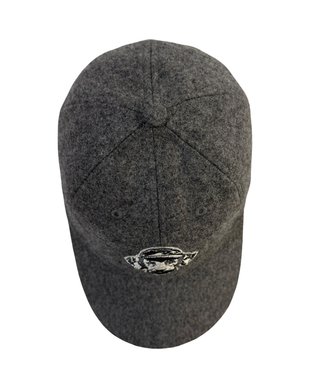 Top view of Hunt Mutt wool hat showing brim and crown